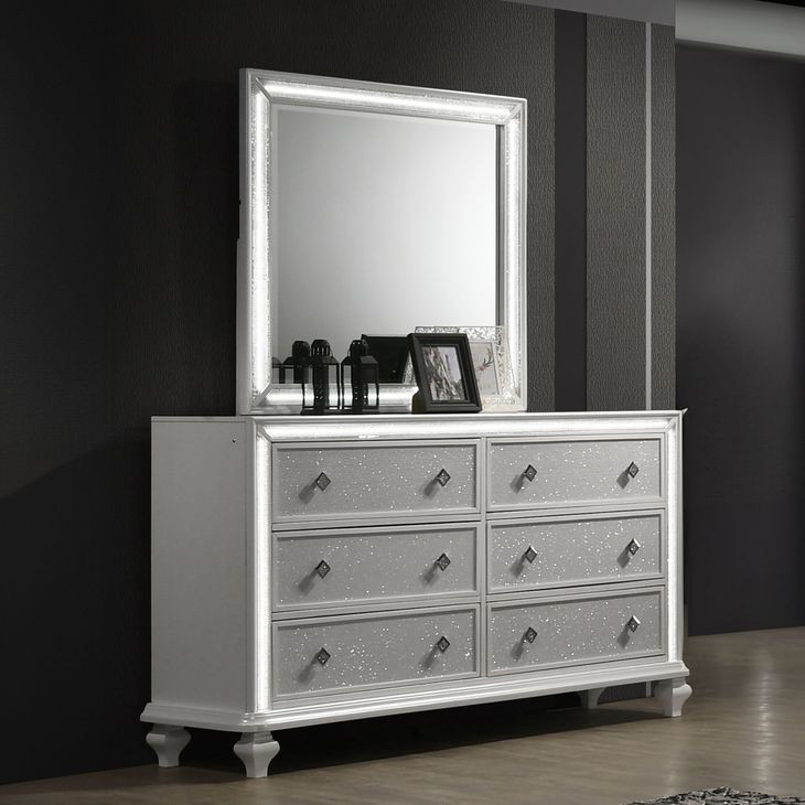Stardust White Rectangular Dresser Mirror