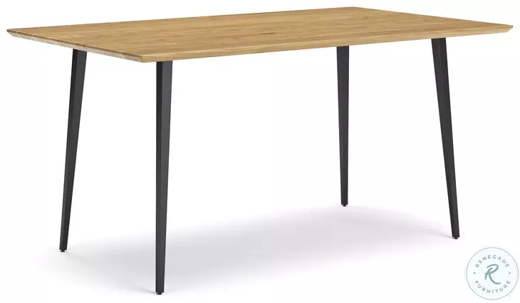 Gretlynn Natural And Black Rectangular Dining Table
