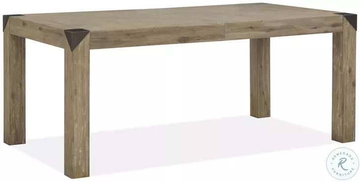Ainsley Cerused Khaki Extendable Rectangular Dining Table