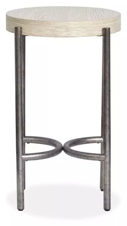 Jennings Edgecomb Gray and Weathered Antique Nickel Oval Occassional Table Set with 2 Ottomans