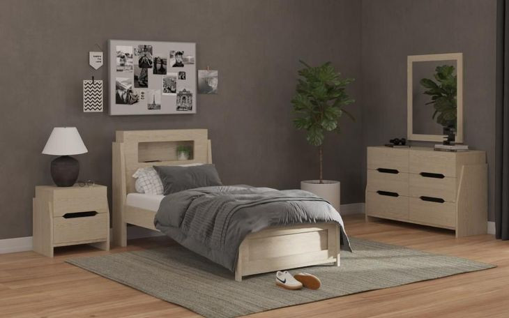 Darby Desert Youth Storage Panel Bedroom Set with USB Charging and LED