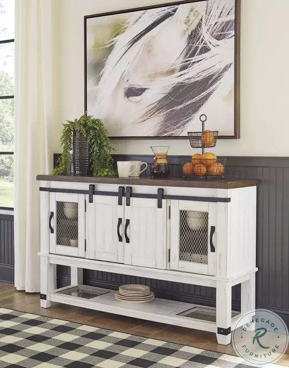 Valebeck White and Brown Server