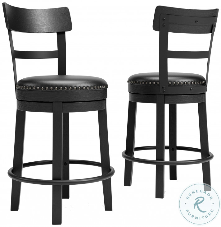 Valebeck Black Upholstered Swivel Counter Bar Stool from Ashley