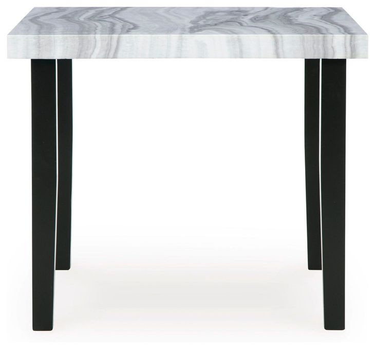 Chyndon Gray and Black 42" Square Marble Top Counter Height Dining Table
