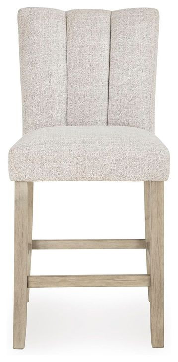 Grallegen Gray Performance Fabric Upholstered Counter Height Stool Set of 2