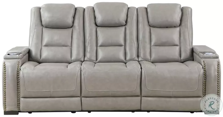 Breckenridge Light Gray Power Reclining 84" Sofa Power Headrest And Footrest