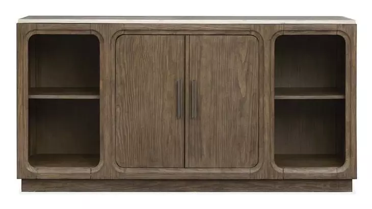 Westbourne Dark Umber and White 2 Door Marble Top Sideboard