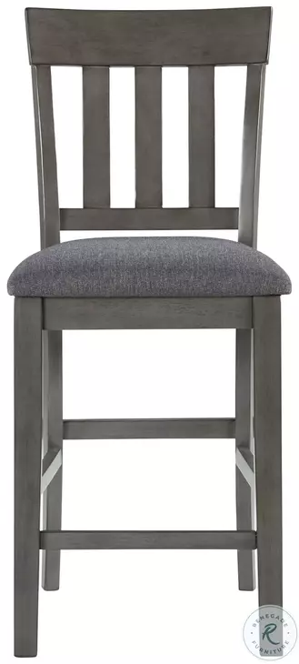 Hallanden Two tone Gray Upholstered Bar Stool Set of 2