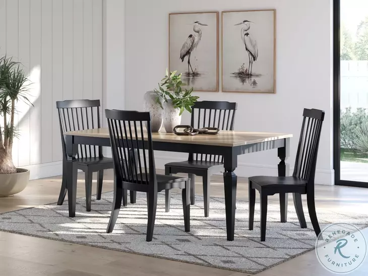 Mendinfort Grayish Brown and Black Dining Table