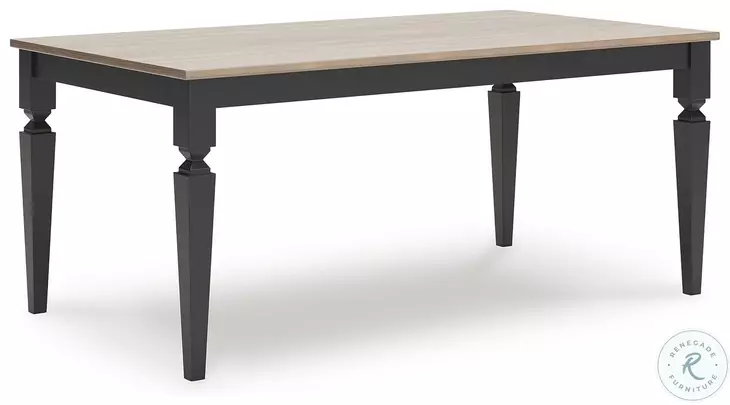 Mendinfort Grayish Brown and Black Dining Table