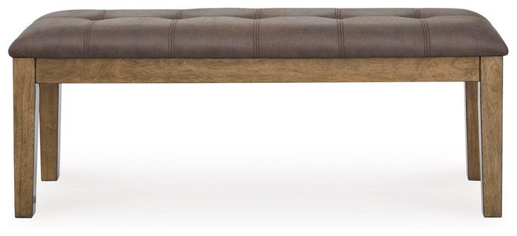 Vallister Light Brown Upholstered Dining Bench