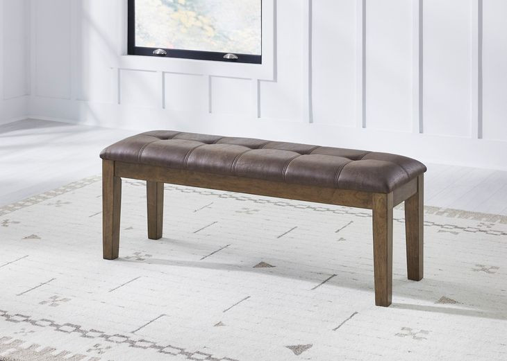 Vallister Light Brown Upholstered Dining Bench