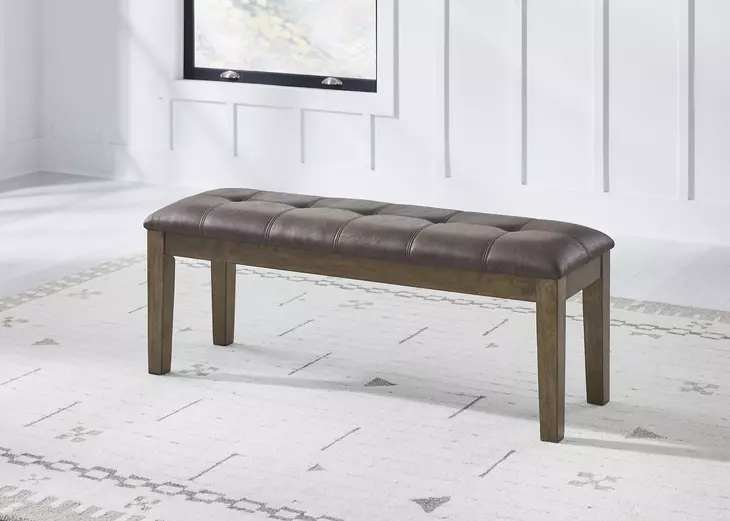 Broxtyn Light Brown Upholstered Dining Bench