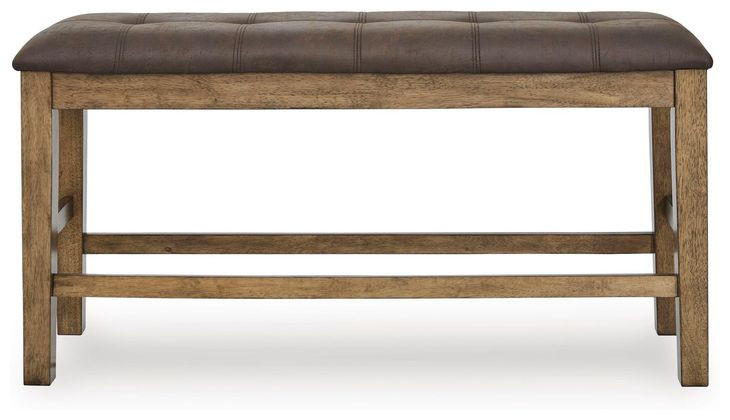 Vallister Light Brown Upholstered Counter Height Dining Bench