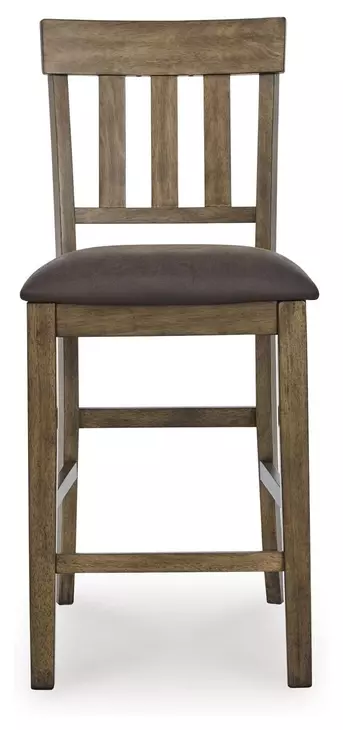 Broxtyn Light Brown Upholstered Bar Stool Set of 2