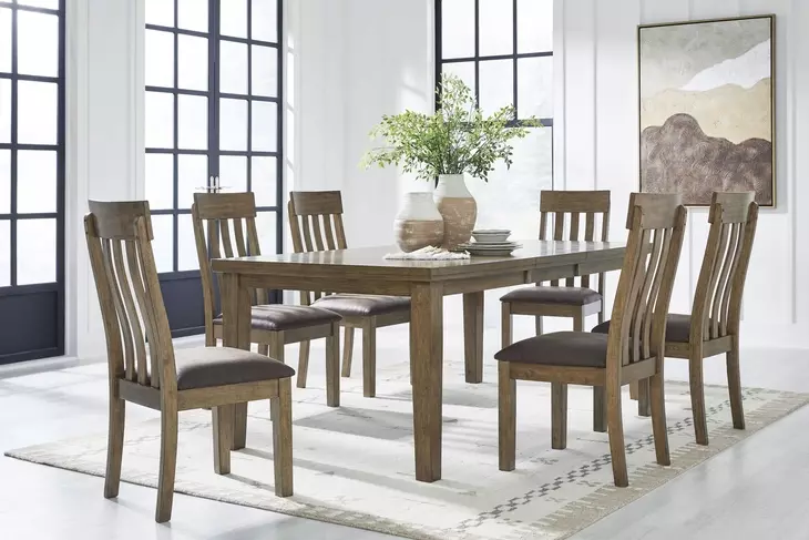 Broxtyn Light Brown 78" Extendable Rectangular Dining Table