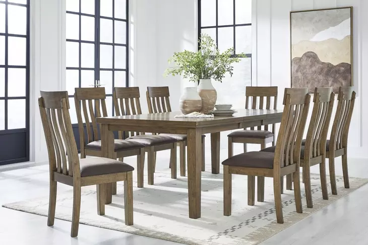 Broxtyn Light Brown Extendable Rectangular Dining Room Set