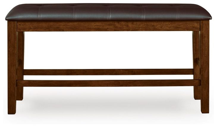 Ralene Medium Brown Upholstered Counter Height Dining Bench