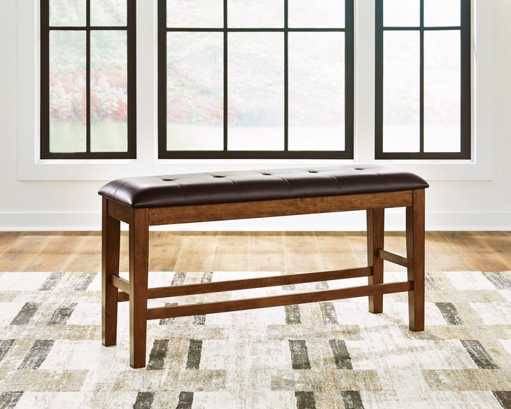 Ralene Medium Brown Upholstered Counter Height Dining Bench