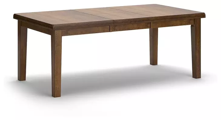 Ralene Medium Brown Rectangular Butterfly Extendable Dining Table