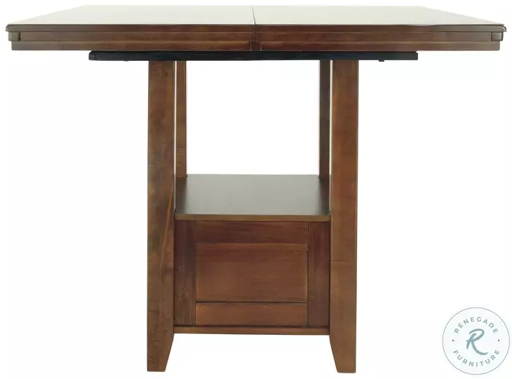 Ralene Medium Brown Rectangular Extendable Counter Height Dining