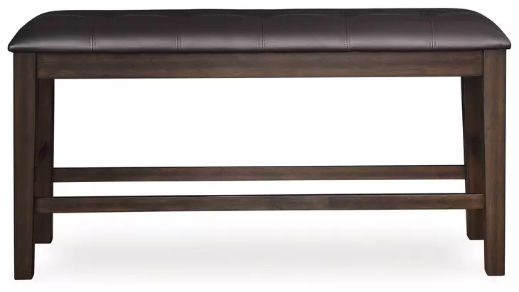 Haddigan Dark Brown Upholstered Counter Height Dining Bench
