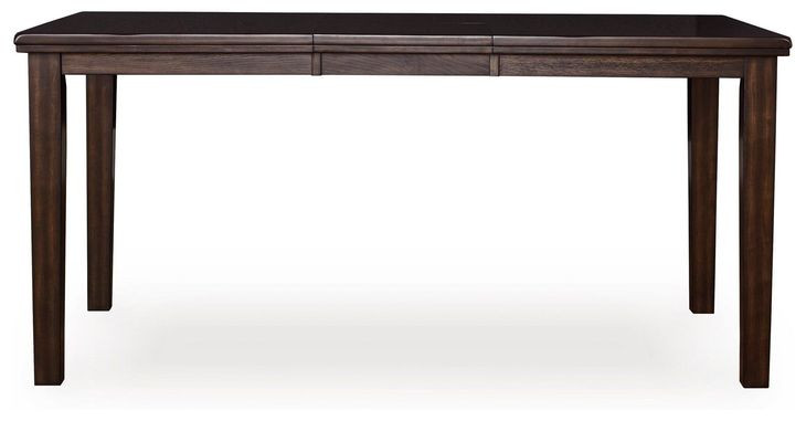 Haddigan Dark Brown 78" Extendable Rectangular Counter Height Dining Table