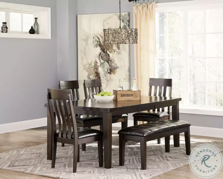 Haddigan Dark Brown Large Upholstered Dining Room Bench