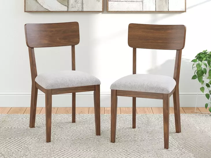Lyncott Light Gray Upholstered Side Chair Set of 2