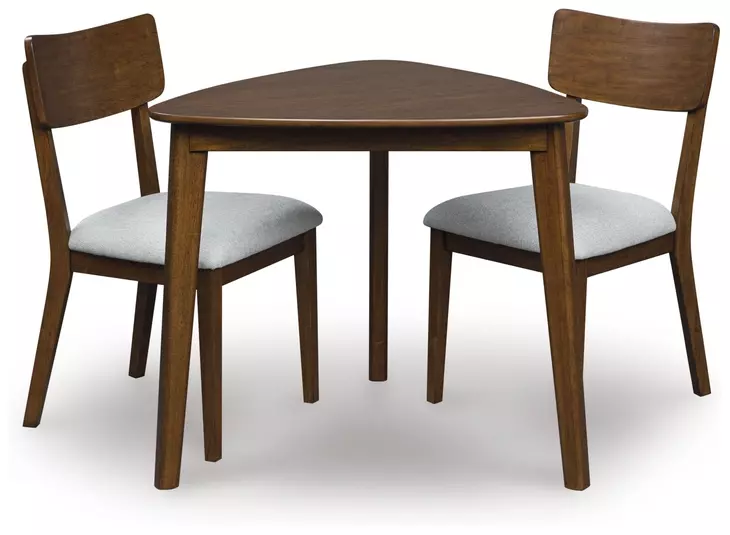 Lyncott Brown Triangular Dining Room Set