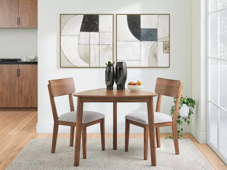 Lyncott Light Gray Upholstered Side Chair Set of 2