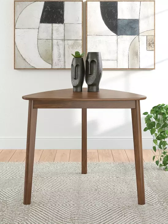 Lyncott Brown 35" Triangular Dining Table