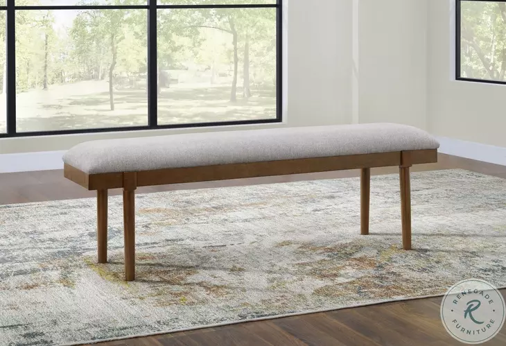Lyncott Beige Upholstered Bench