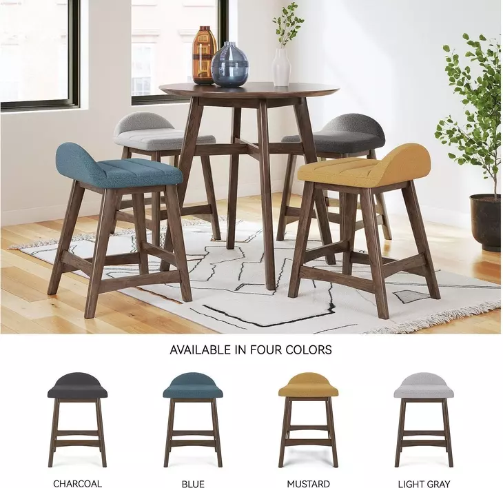 Lyncott Light Gray Bar Stool Set of 2