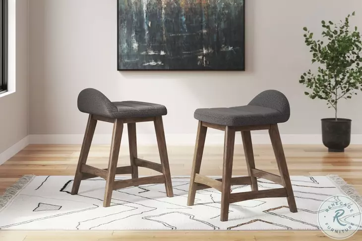 Lyncott Charcoal Counter Height Stool Set of 2