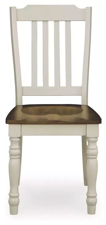Mellintine Antique White and Brown Side Chair Set of 2