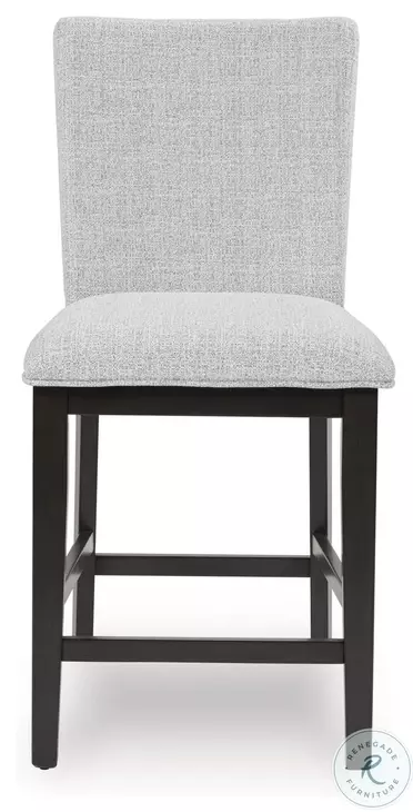 Neymorton Dark Grayish Brown Performance Fabric Bar Stool