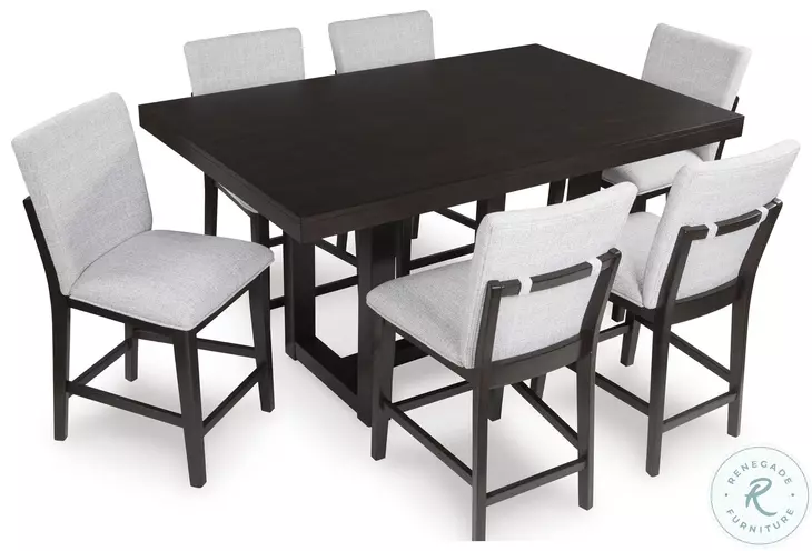 Neymorton Dark Grayish Brown Performance Fabric Bar Stool