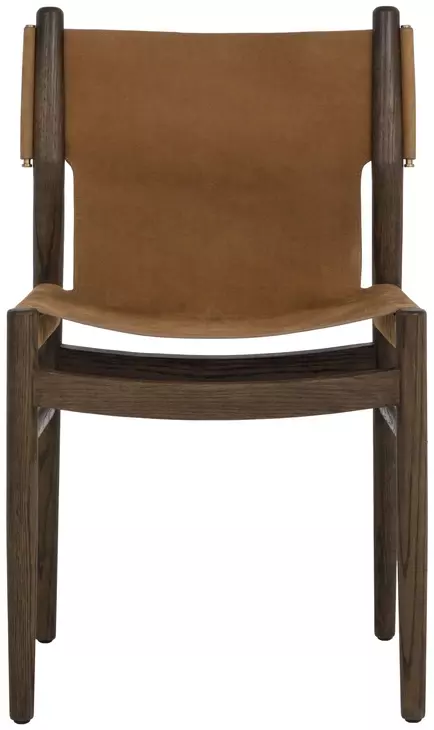 Argus Nubuck Caramel Leather Upholstered Dining Chair