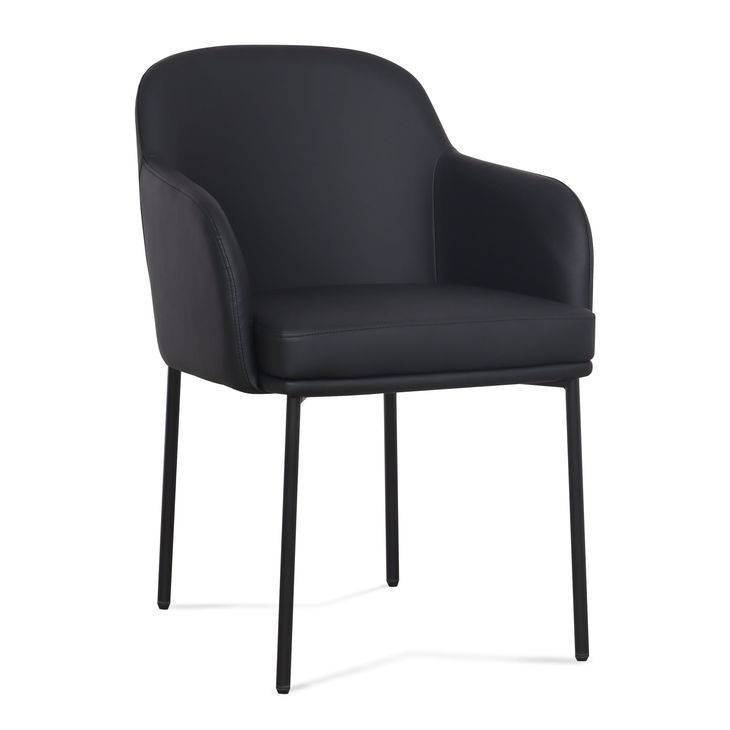 Sydney Black Upholstered Arm Chair Set of 2