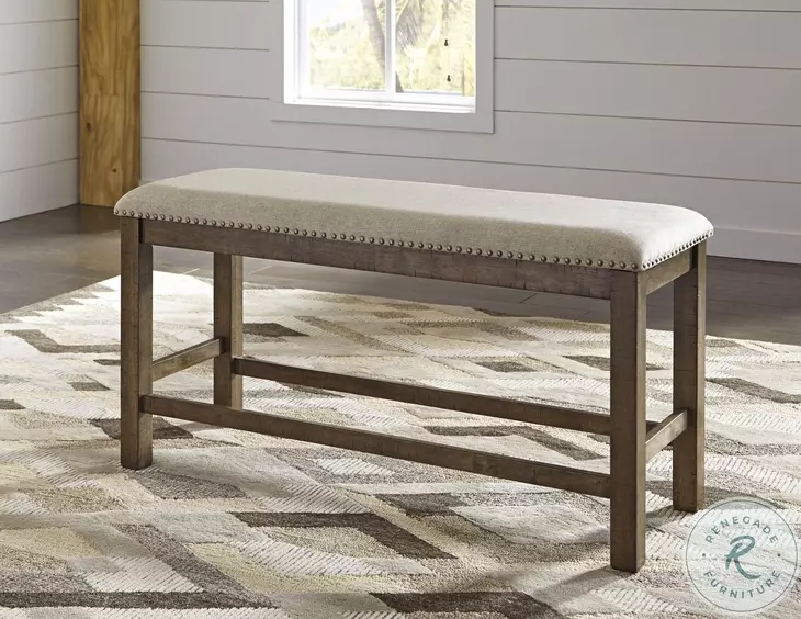 Moriville Beige Double Upholstered Bench