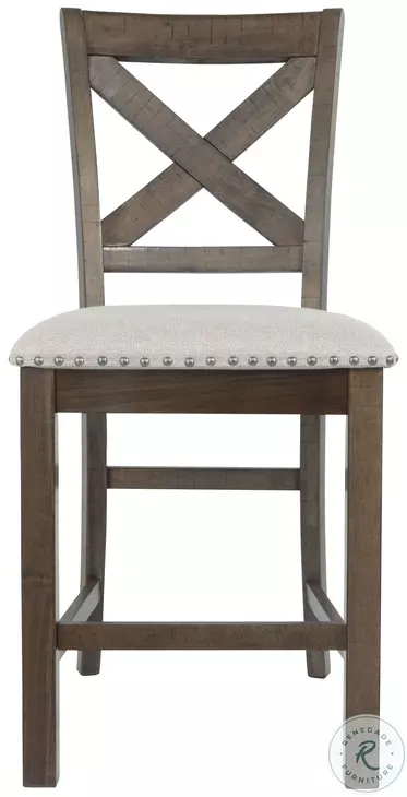 Moriville Gray Upholstered Bar Stool Set of 2