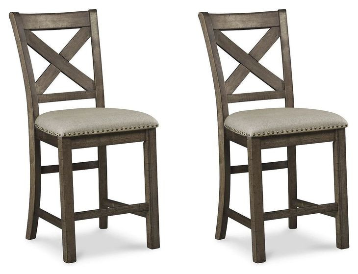 Moriville Gray Upholstered Bar Stool Set of 2