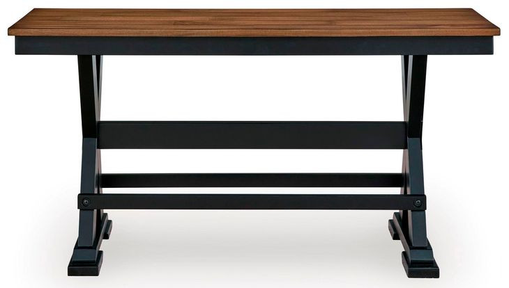 Wildenauer Brown and Black Counter Height Dining Bench