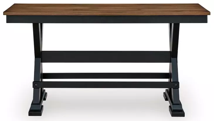 Wildenauer Brown and Black Counter Height Dining Bench