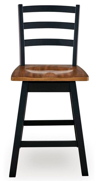 Wildenauer Brown and Black Swivel Bar Stool