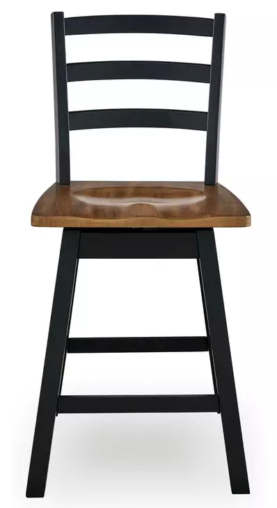 Wildenauer Brown and Black Swivel Counter Stool Set of 2