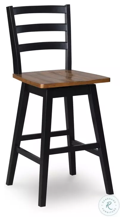 Wildenauer Brown And Black Swivel Bar Stool