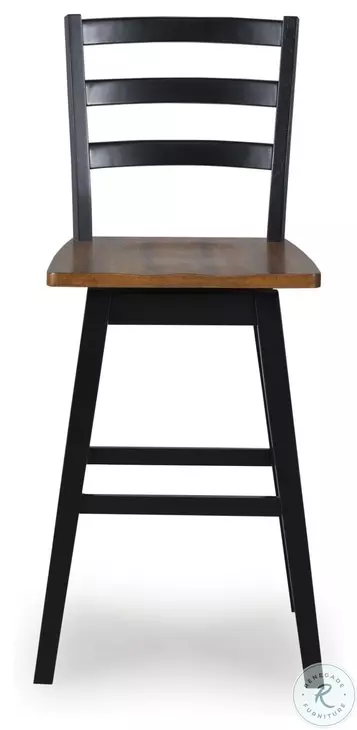 Wildenauer Brown And Black Swivel Bar Stool