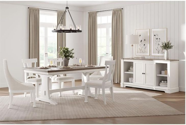 Crownfall White Upholstered Side Chair Set of 2